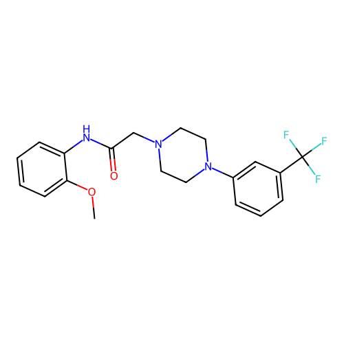 N-(2-methoxyphenyl)-2-[4-[3-(trifluoromethyl)phenyl]piperazin-1-yl]acetamide structure