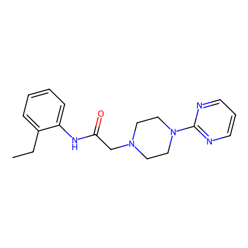 N-(2-ethylphenyl)-2-(4-pyrimidin-2-ylpiperazin-1-yl)acetamide structure