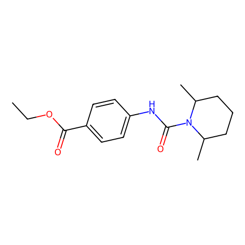 Ethyl 4-{[(2,6-dimethylpiperidin-1-yl)carbonyl]amino}benzoate structure