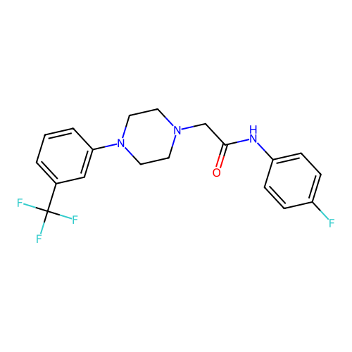 N-(4-fluorophenyl)-2-[4-[3-(trifluoromethyl)phenyl]piperazin-1-yl]acetamide structure