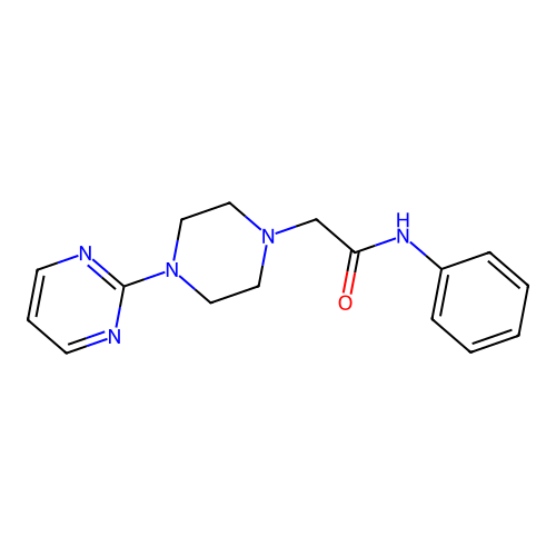 N-phenyl-2-(4-pyrimidin-2-ylpiperazin-1-yl)acetamide structure