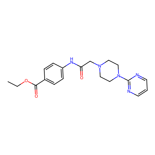 Ethyl 4-[2-(4-pyrimidin-2-ylpiperazinyl)acetylamino]benzoate structure