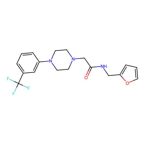 N-(furan-2-ylmethyl)-2-[4-[3-(trifluoromethyl)phenyl]piperazin-1-yl]acetamide structure