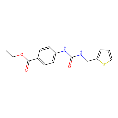 Ethyl 4-{[(2-thienylmethyl)amino]carbonylamino}benzoate structure