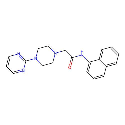 N-naphthalen-1-yl-2-(4-pyrimidin-2-ylpiperazin-1-yl)acetamide structure