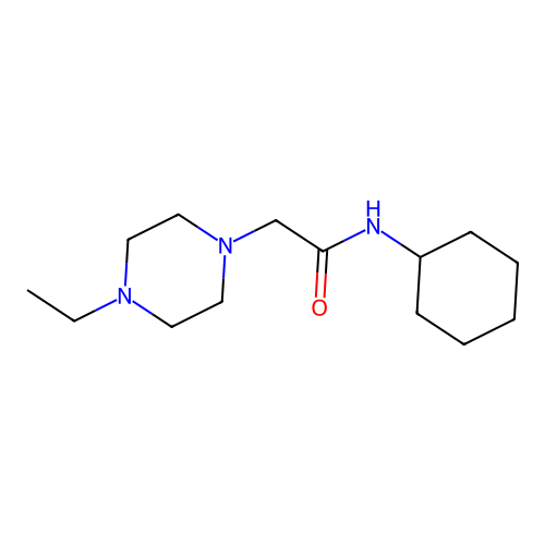 N-cyclohexyl-2-(4-ethylpiperazin-1-yl)acetamide structure