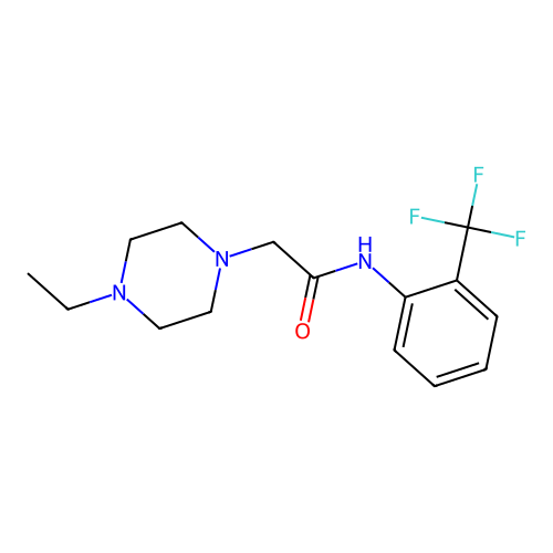 2-(4-ethylpiperazin-1-yl)-N-[2-(trifluoromethyl)phenyl]acetamide structure