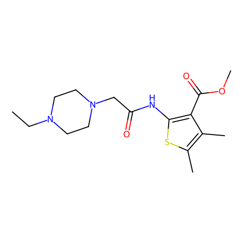 methyl 2-(2-(4-ethylpiperazin-1-yl)acetamido)-4,5-dimethylthiophene-3-carboxylate structure