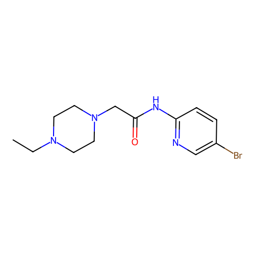N-(5-bromopyridin-2-yl)-2-(4-ethylpiperazin-1-yl)acetamide structure