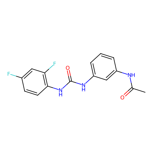 N-[3-[(2,4-difluorophenyl)carbamoylamino]phenyl]acetamide structure