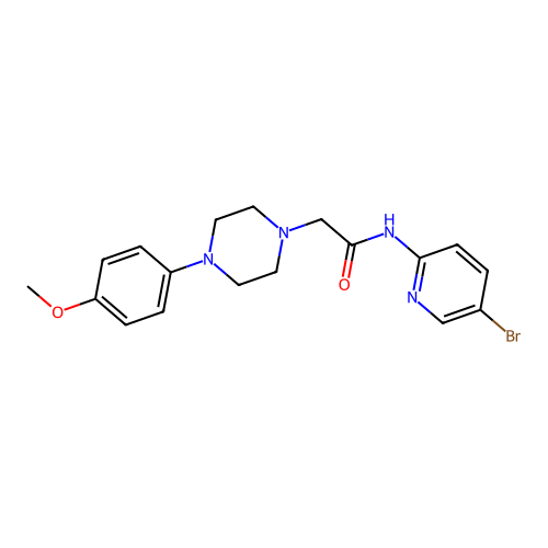 N-(5-bromopyridin-2-yl)-2-[4-(4-methoxyphenyl)piperazin-1-yl]acetamide structure