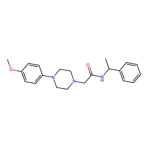2-[4-(4-methoxyphenyl)piperazin-1-yl]-N-(1-phenylethyl)acetamide structure