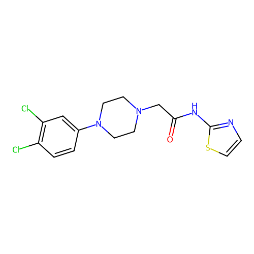 2-[4-(3,4-dichlorophenyl)piperazin-1-yl]-N-(1,3-thiazol-2-yl)acetamide structure