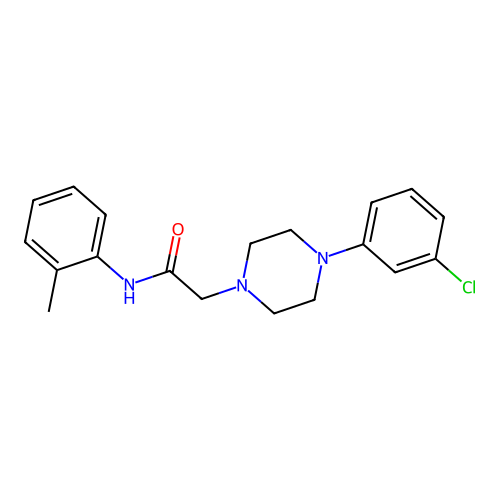 2-[4-(3-chlorophenyl)piperazin-1-yl]-N-(2-methylphenyl)acetamide structure