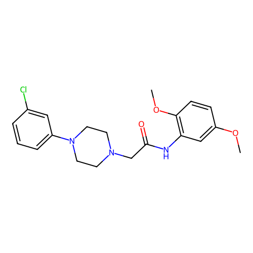 2-[4-(3-chlorophenyl)piperazin-1-yl]-N-(2,5-dimethoxyphenyl)acetamide structure