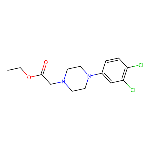 Ethyl 2-[4-(3,4-dichlorophenyl)piperazinyl]acetate structure