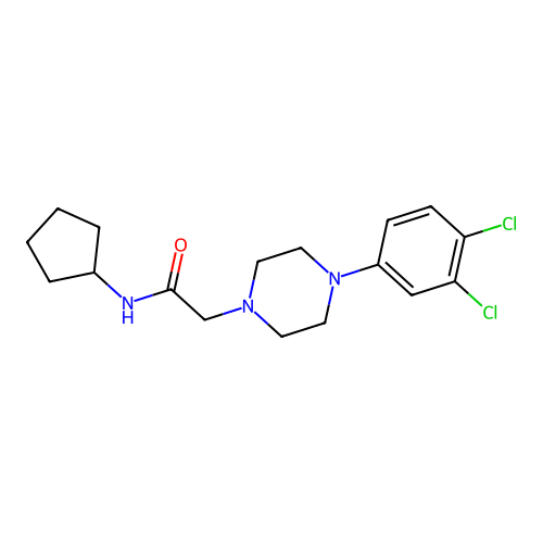 N-cyclopentyl-2-[4-(3,4-dichlorophenyl)piperazin-1-yl]acetamide structure