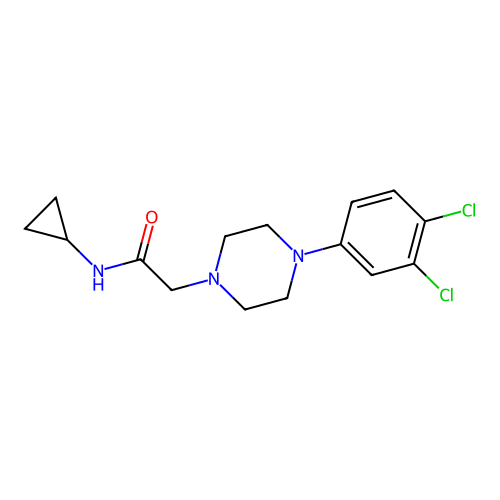 N-cyclopropyl-2-[4-(3,4-dichlorophenyl)piperazin-1-yl]acetamide structure