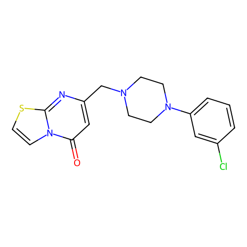 7-[[4-(3-Chlorophenyl)piperazin-1-yl]methyl]-[1,3]thiazolo[3,2-a]pyrimidin-5-one structure