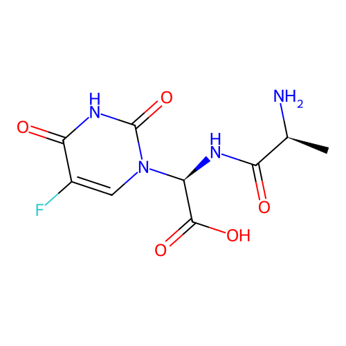 L-alanyl-2-(5-fluorouracil-1-yl)-D-glycine structure