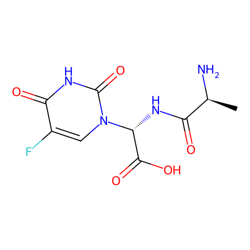 L-alanyl-2-(5-fluorouracil-1-yl)-L-glycine structure