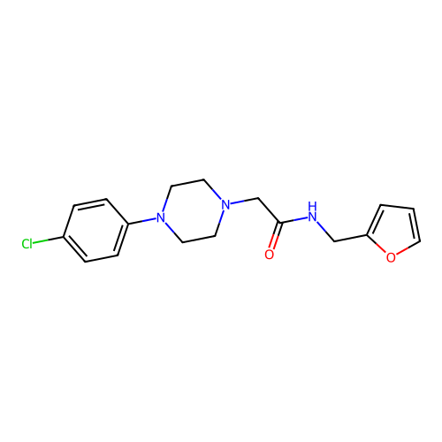 2-[4-(4-chlorophenyl)piperazin-1-yl]-N-(furan-2-ylmethyl)acetamide structure