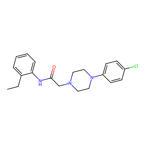 2-[4-(4-chlorophenyl)piperazin-1-yl]-N-(2-ethylphenyl)acetamide structure