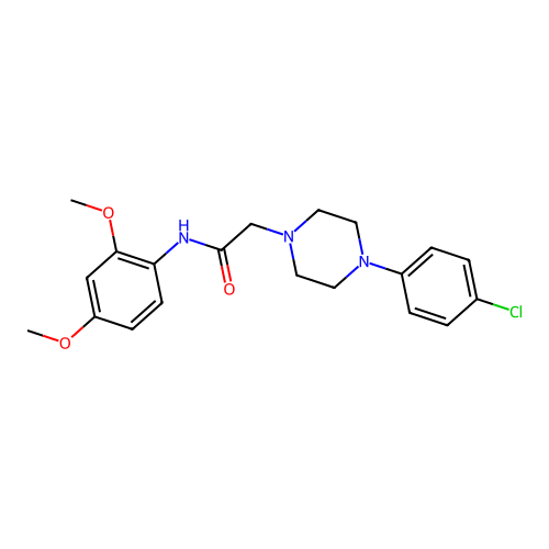2-[4-(4-chlorophenyl)piperazin-1-yl]-N-(2,4-dimethoxyphenyl)acetamide structure