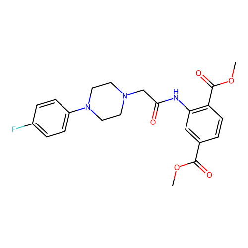 Dimethyl 2-[[2-[4-(4-fluorophenyl)piperazin-1-yl]acetyl]amino]benzene-1,4-dicarboxylate structure