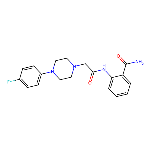 2-[[2-[4-(4-Fluorophenyl)piperazin-1-yl]acetyl]amino]benzamide structure