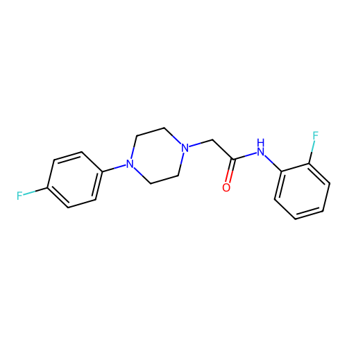 N-(2-fluorophenyl)-2-[4-(4-fluorophenyl)piperazin-1-yl]acetamide structure