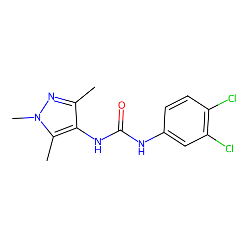 1-(3,4-Dichlorophenyl)-3-(1,3,5-trimethyl-4-pyrazolyl)urea structure