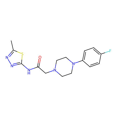 2-[4-(4-fluorophenyl)piperazin-1-yl]-N-(5-methyl-1,3,4-thiadiazol-2-yl)acetamide structure