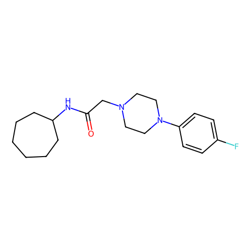 N-cycloheptyl-2-[4-(4-fluorophenyl)piperazin-1-yl]acetamide structure