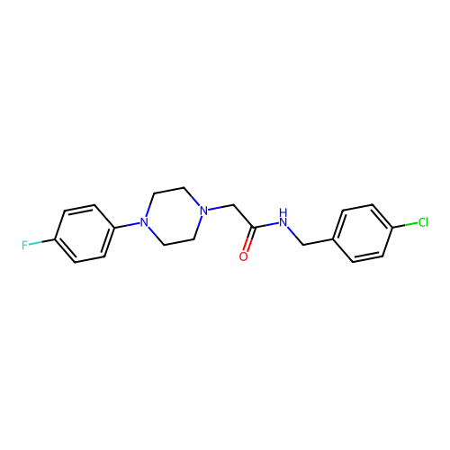N-[(4-chlorophenyl)methyl]-2-[4-(4-fluorophenyl)piperazin-1-yl]acetamide structure