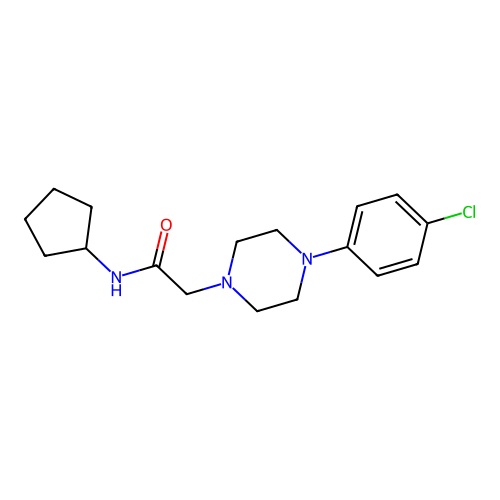 2-[4-(4-chlorophenyl)piperazin-1-yl]-N-cyclopentylacetamide structure