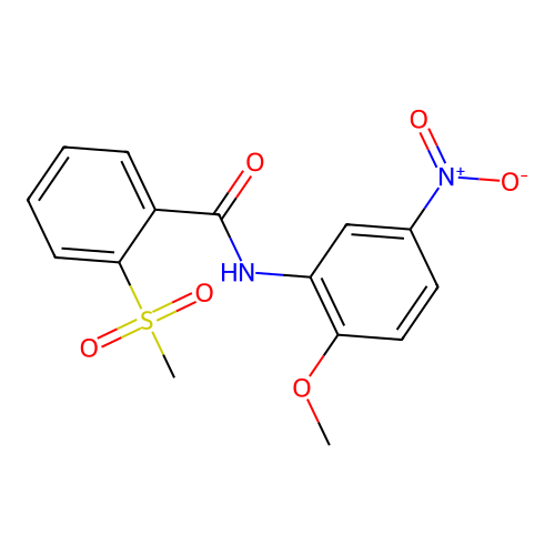 N-(2-methoxy-5-nitrophenyl)-2-methylsulfonylbenzamide structure