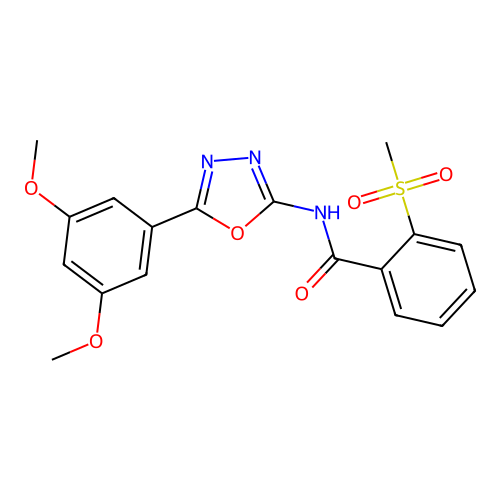 N-(5-(3,5-dimethoxyphenyl)-1,3,4-oxadiazol-2-yl)-2-(methylsulfonyl)benzamide structure