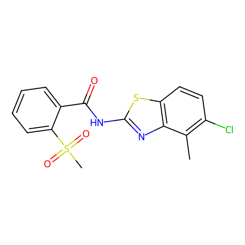 N-(5-chloro-4-methylbenzo[d]thiazol-2-yl)-2-(methylsulfonyl)benzamide structure