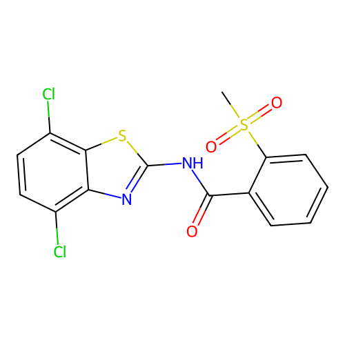 N-(4,7-dichlorobenzo[d]thiazol-2-yl)-2-(methylsulfonyl)benzamide structure