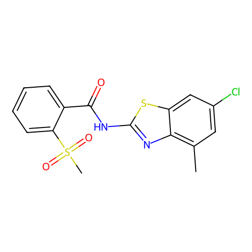 N-(6-chloro-4-methylbenzo[d]thiazol-2-yl)-2-(methylsulfonyl)benzamide structure