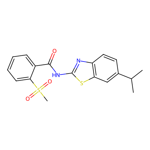 N-(6-isopropylbenzo[d]thiazol-2-yl)-2-(methylsulfonyl)benzamide structure