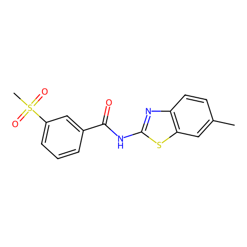 N-(6-methylbenzo[d]thiazol-2-yl)-3-(methylsulfonyl)benzamide structure