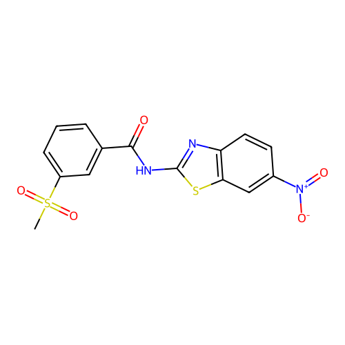 3-(methylsulfonyl)-N-(6-nitrobenzo[d]thiazol-2-yl)benzamide structure