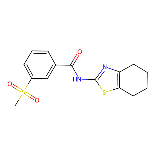 3-(methylsulfonyl)-N-(4,5,6,7-tetrahydrobenzo[d]thiazol-2-yl)benzamide structure