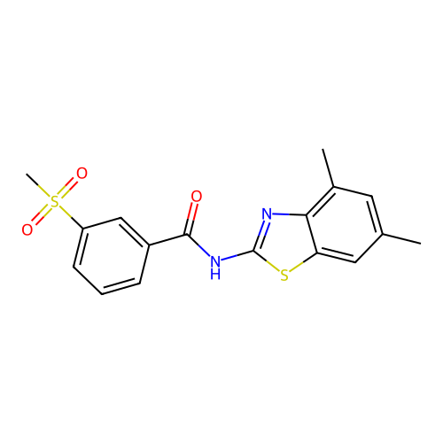 N-(4,6-dimethylbenzo[d]thiazol-2-yl)-3-(methylsulfonyl)benzamide structure