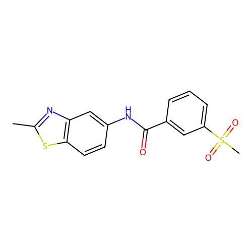 N-(2-methyl-1,3-benzothiazol-5-yl)-3-methylsulfonylbenzamide structure