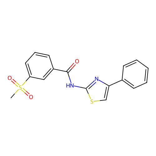 3-(methylsulfonyl)-N-(4-phenylthiazol-2-yl)benzamide structure