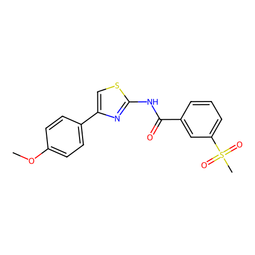 N-(4-(4-methoxyphenyl)thiazol-2-yl)-3-(methylsulfonyl)benzamide structure