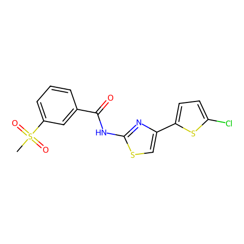 N-(4-(5-chlorothiophen-2-yl)thiazol-2-yl)-3-(methylsulfonyl)benzamide structure